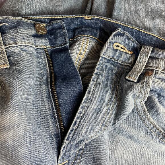 Gap Denim Ankle Flare High Rise Cropped Distressed Stretch Light Jeans 28 6 - Picture 11 of 16